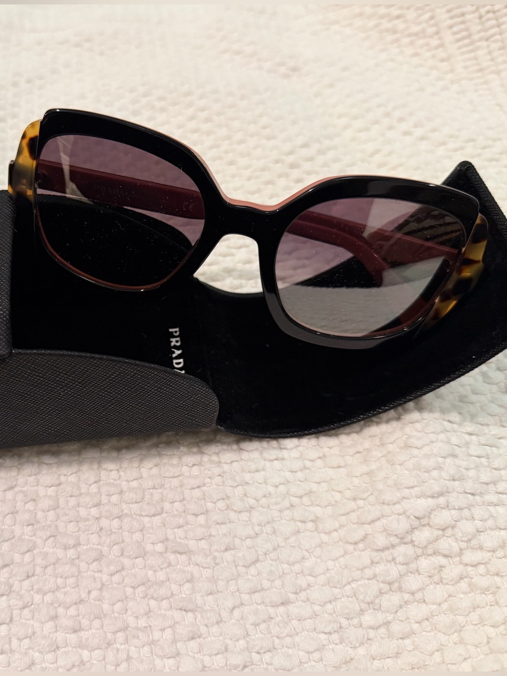 Prada Tortoiseshell, Pink, and Black Sunglasses